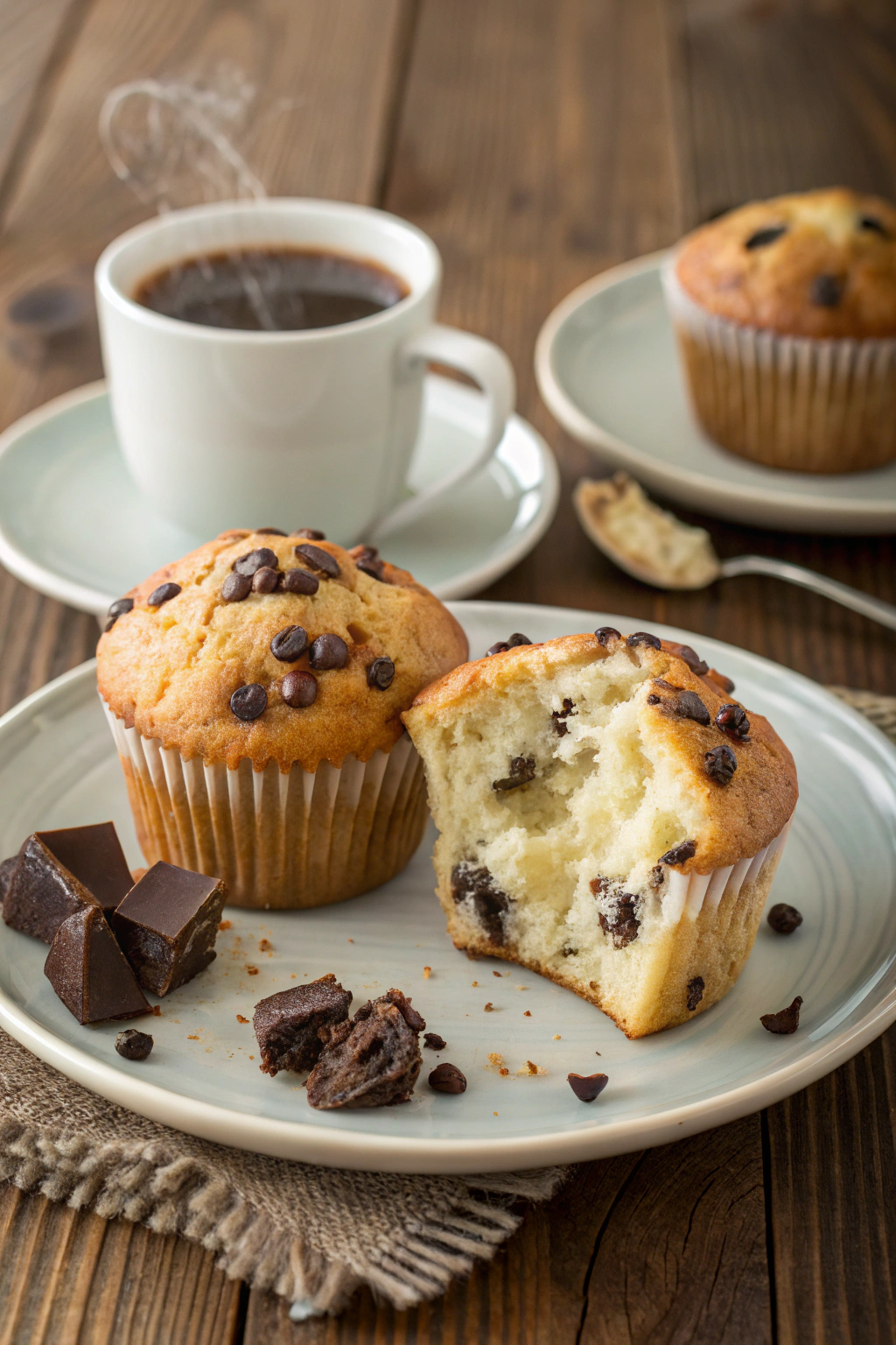 cottage-cheese-muffins-served Warm cottage cheese muffins served with coffee