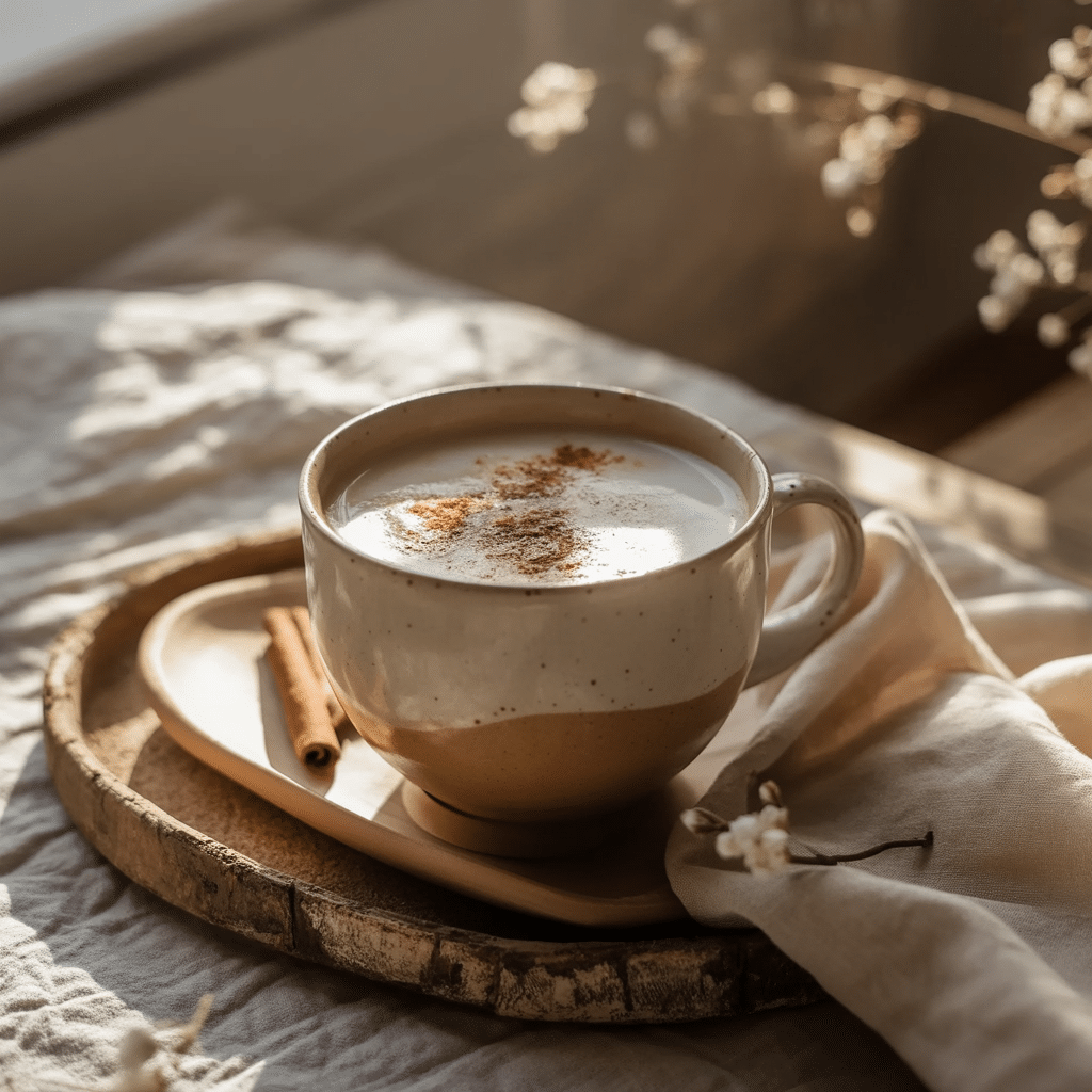 creamy 2 Ingredient Coffee Loophole recipe topped with cinnamon