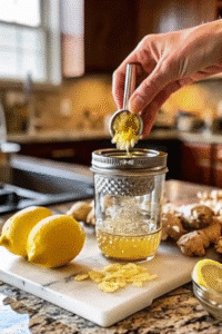 Natural Zepbound Drink Recipe with freshly grated ginger and lemon