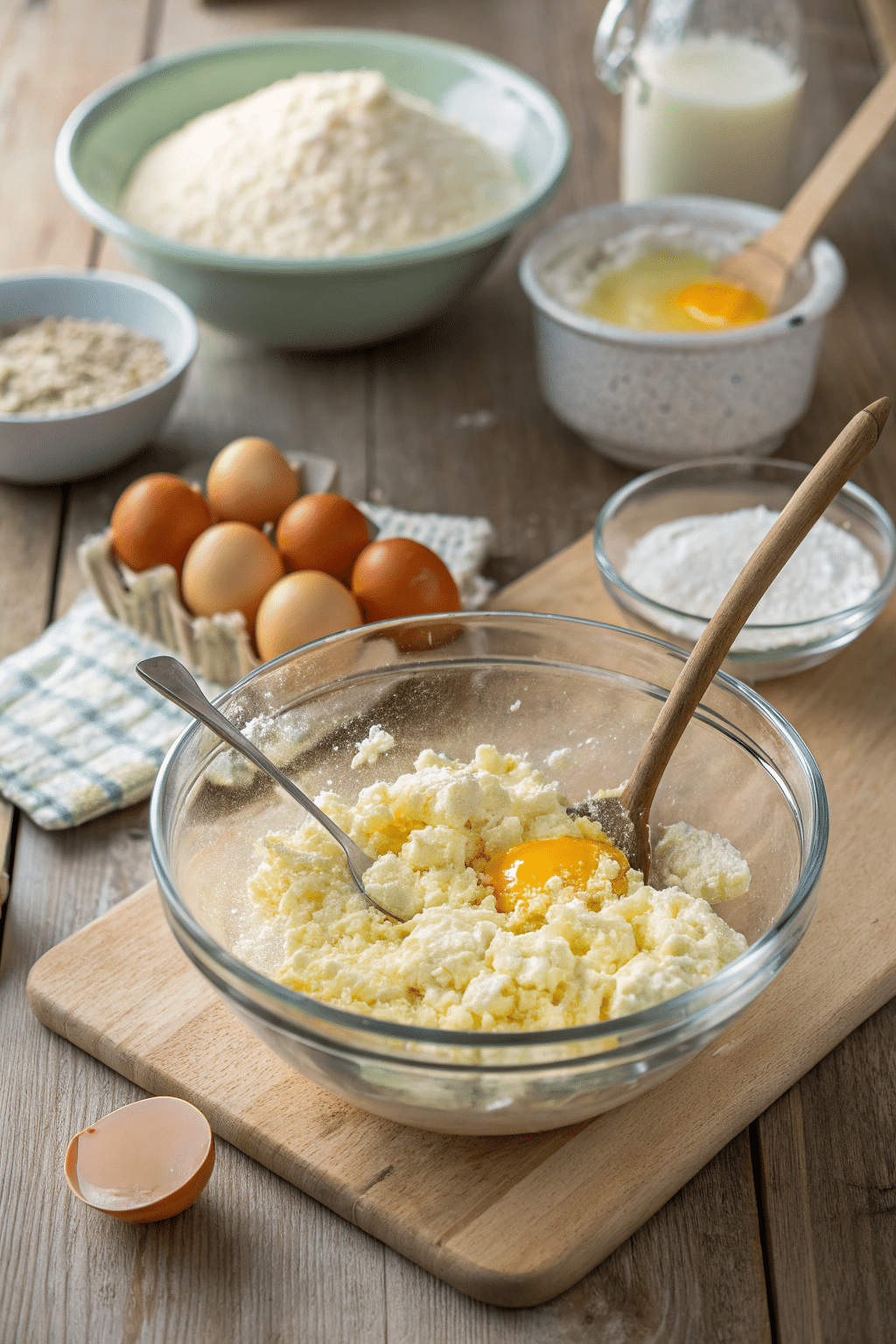 cottage-cheese-egg-chips-prep mixing cottage cheese and egg chips recipe batter