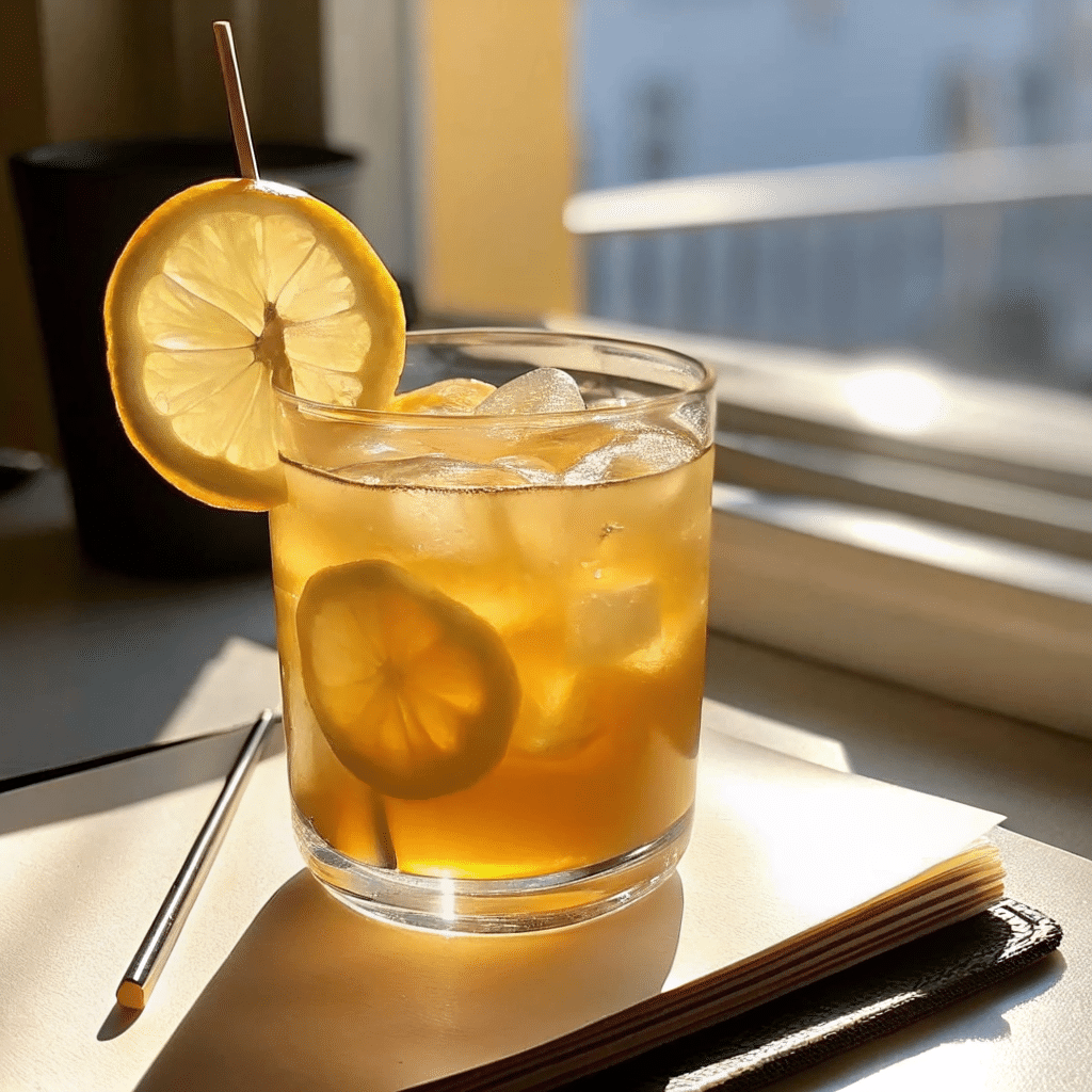 Natural Zepbound Drink Recipe in glass with ice and lemon garnish