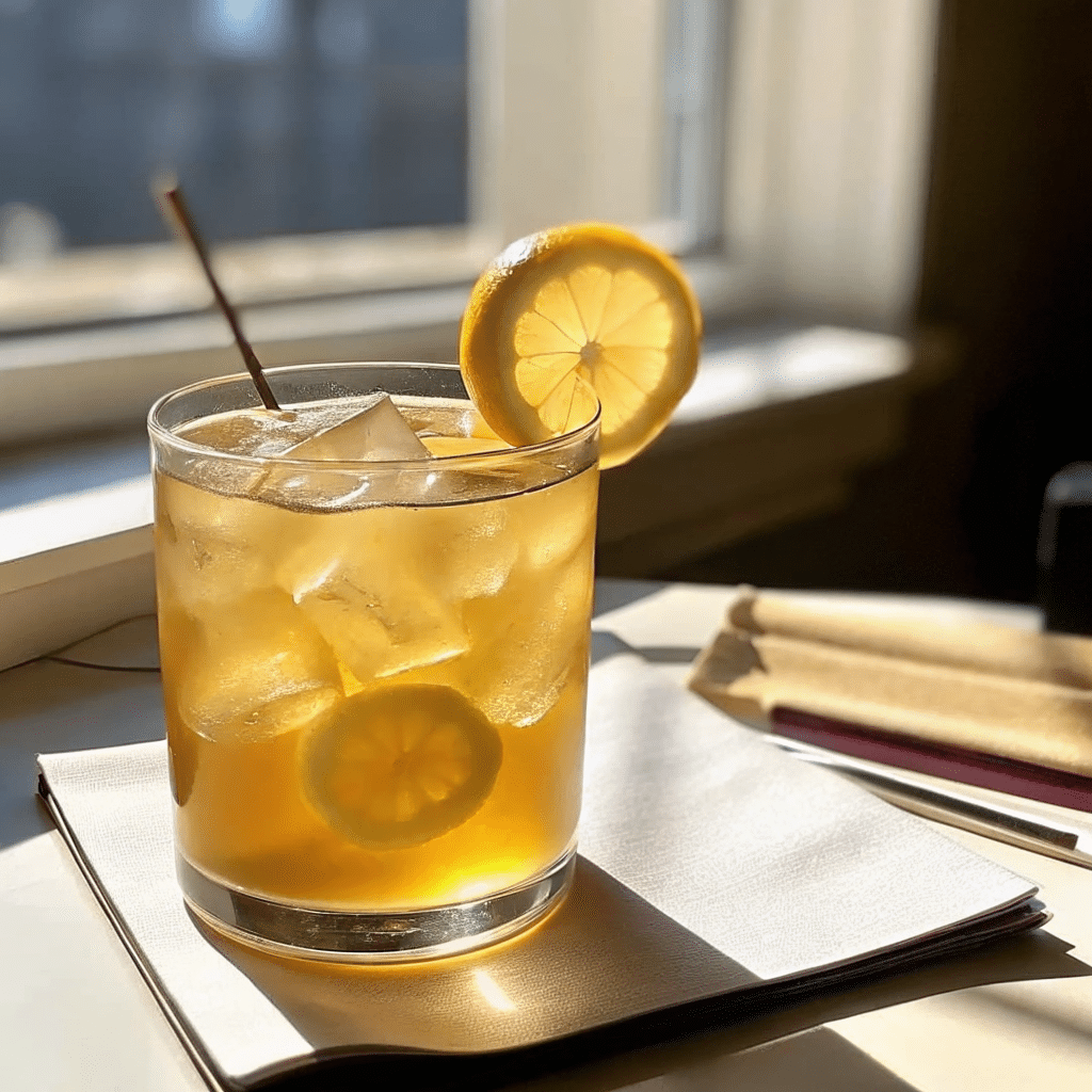 Iced version of Natural Zepbound Drink Recipe with lemon slice