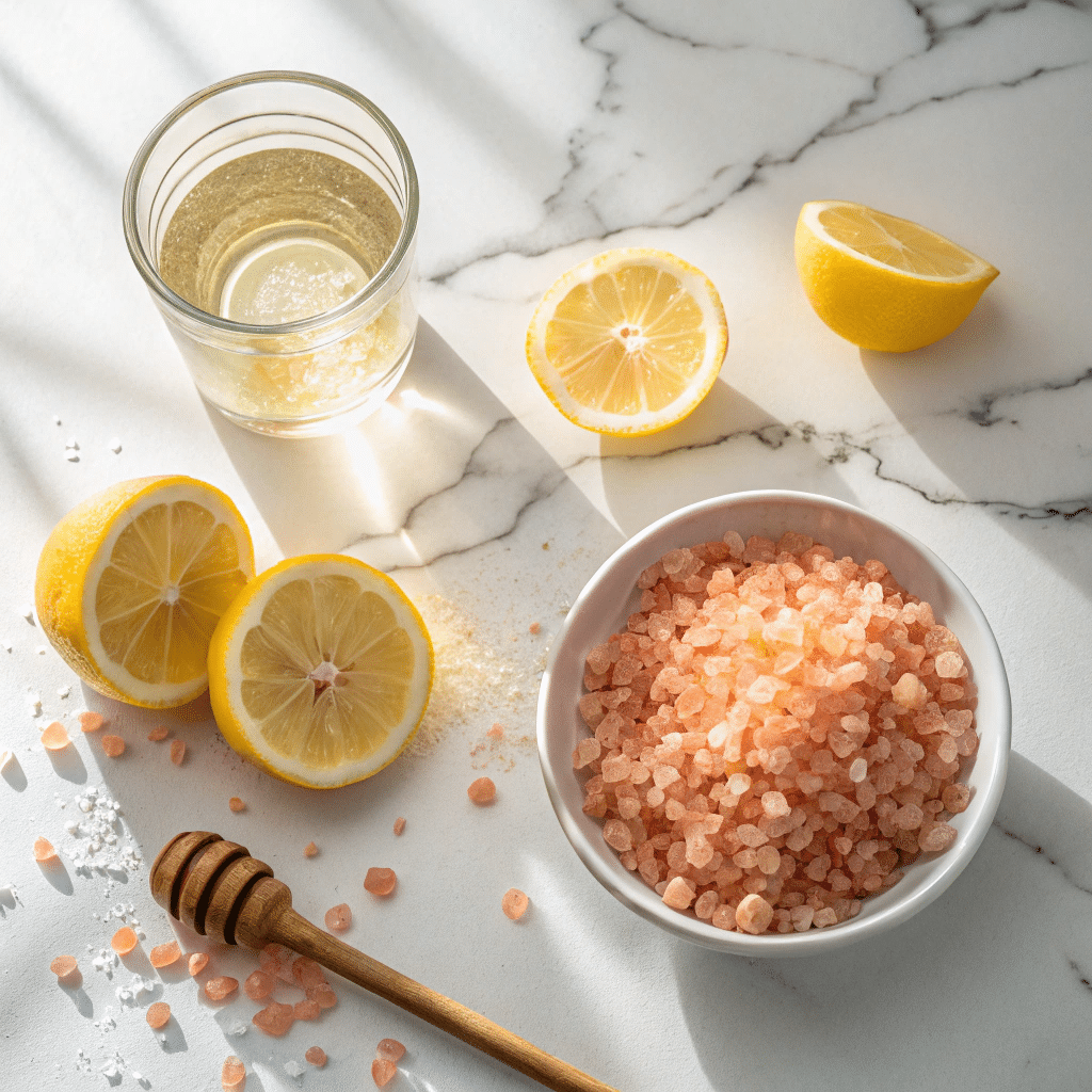 glass of pink salt weight loss drink