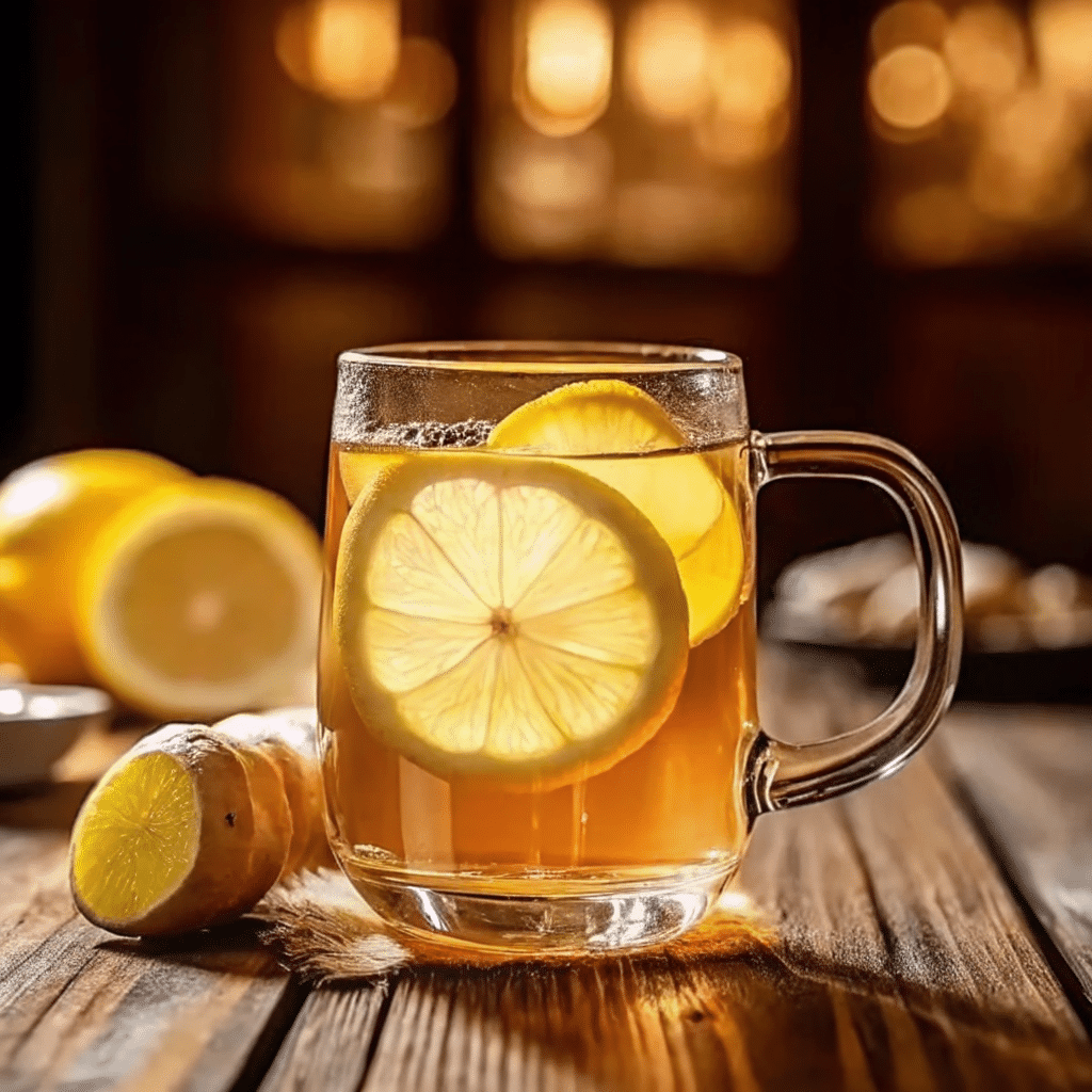Glass of Japanese Mounjaro detox tea with lemon and mint